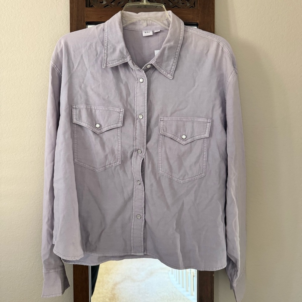 GAP Dusty Lilac  Button Down Long Sleeve Shirt, L, NWT